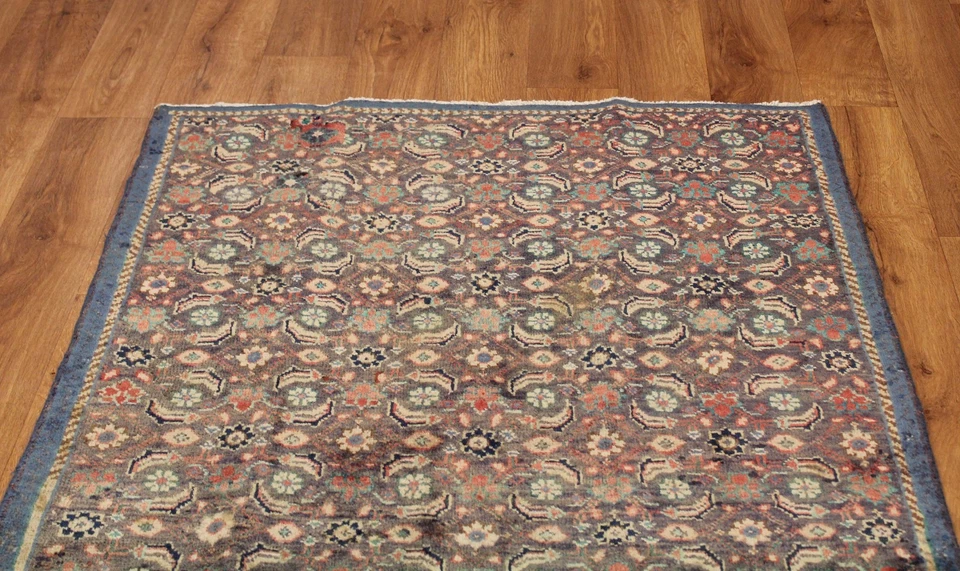 Traditional Vintage Wool 193cmX105cm Oriental Rug Handmade Carpet Rugs - Image 2 of 4