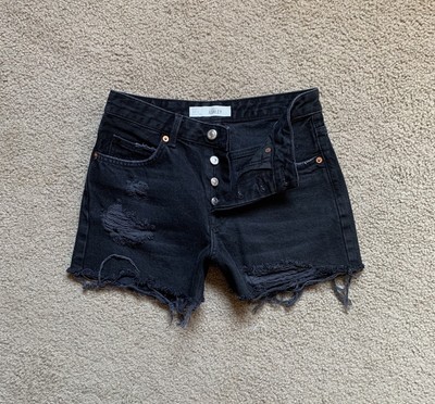 TOPSHOP Moto Ashley Short US Size 0 Distressed Boyfriend Shorts Raw Hem