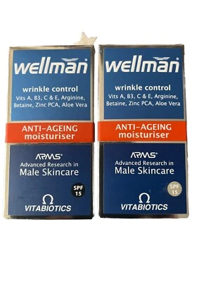 2 x Vitabiotics Wellman Anti-Ageing Moisturiser - 50 ml