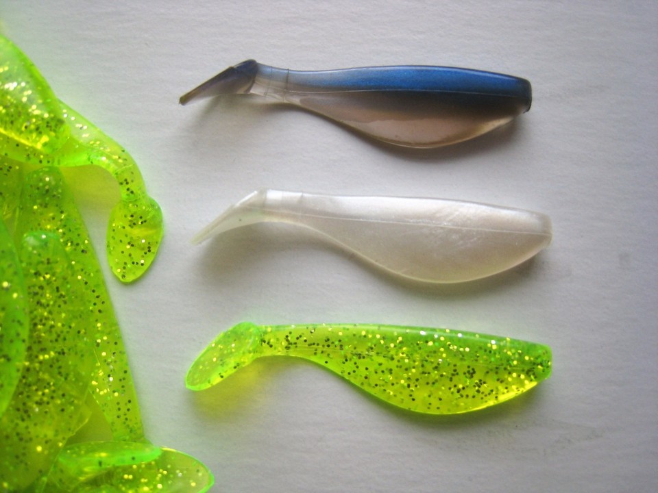 75 Esche Soft Bait Paddle Tail Shad 2" &ndash; Natural Pro Blue &ndash; Prodotto USA Per Pesca In Acqua Dolce