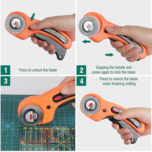 UK 45mm Round Wheel Rotary Cutter Quilting Sewing Roller Fabric Cutting Tools US - Picture 11 of 18