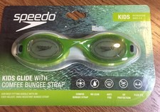 Speedo Kids Glide with Comfee Bungee Strap Goggles - Neon Green Ages 3-8 years