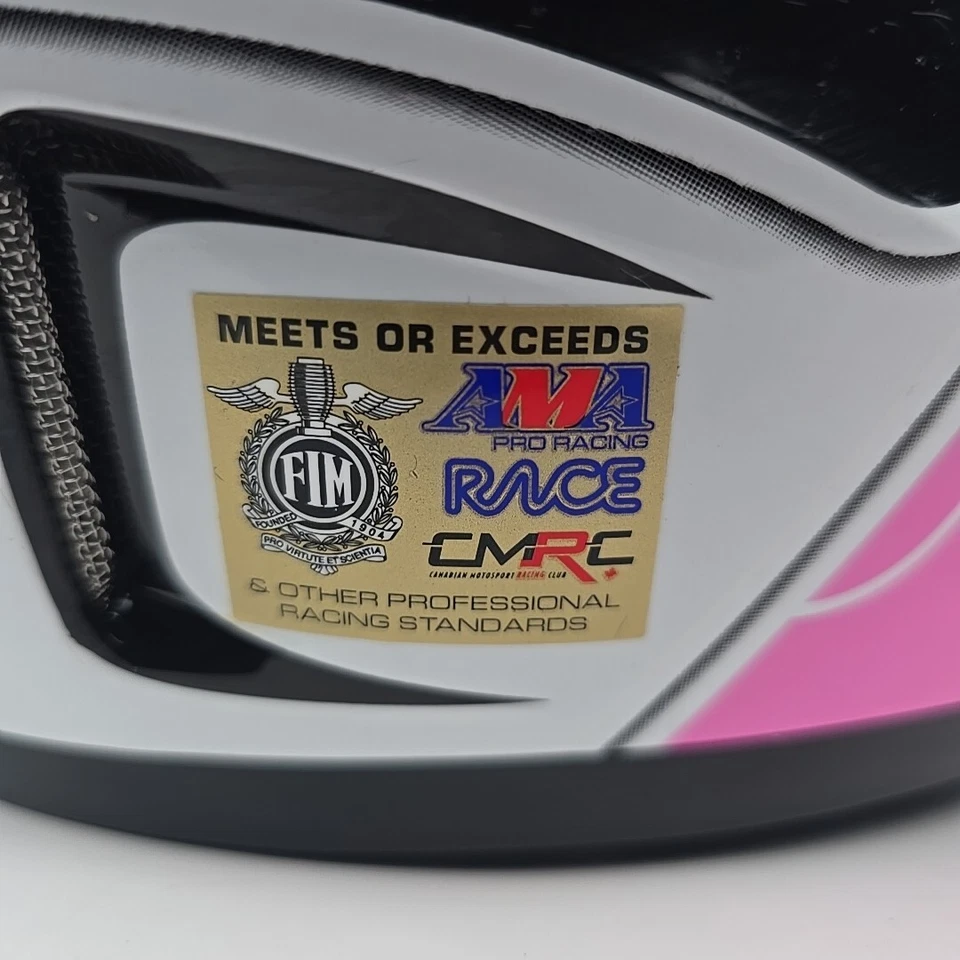 Casco de motocross ZOX ST-1561C 'Rush Jr' rosa lúcido y blanco juvenil L deportes de motor Foto 3 de 4