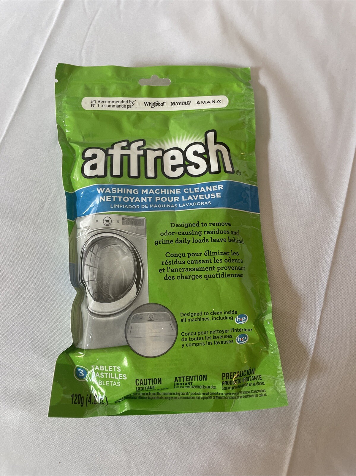 OEM Whirlpool W10135699 Affresh Washer Cleaner Tablet 3-Pack