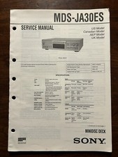 Sony MDS-JA30ES Minidisc MD Deck Service Manual Original OEM Vintage Genuine