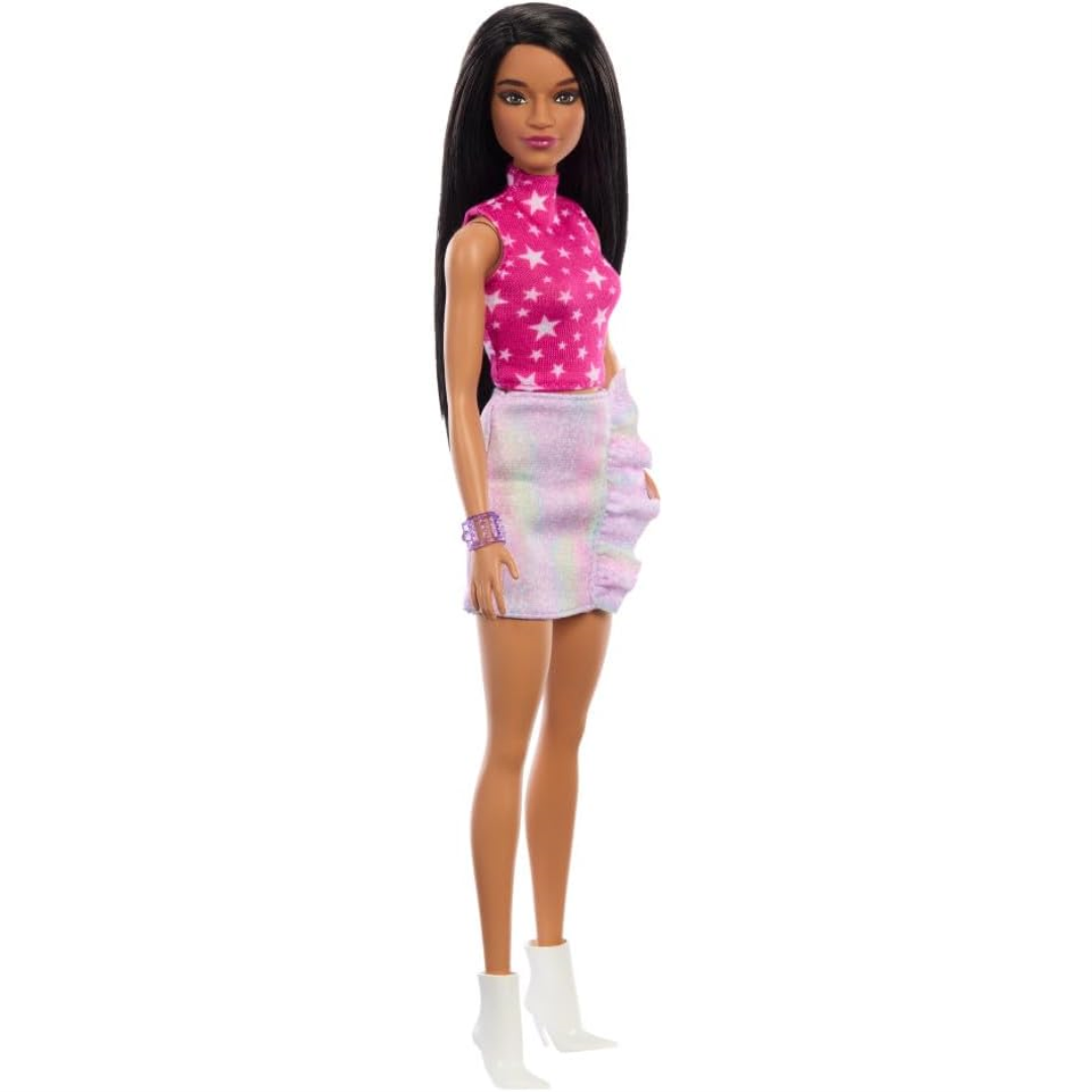 トップス Barbie Barbie Fashionistas Doll 65th Anniversary #215 Pink Star-Print Top