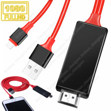 HDMI Mirror Cable Phone to TV HDTV Adapter For iPhone 14 13 12 11 Pro XR SE iPad