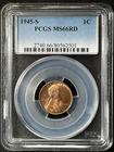 1945-S  1C RD Lincoln Wheat One Cent  PCGS MS66RD   80562501