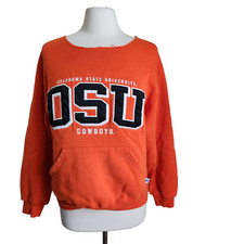 VINTAGE Russell Oklahoma State Sweatshirt Size S Cowboys OSU Patch Orange