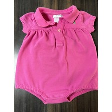 Ralph Lauren Polo Romper Pink Short Sleeve Infant Girl 6M