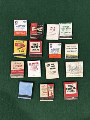 Lot of 13 Vintage Advertising Matchbook Covers Some With Matches