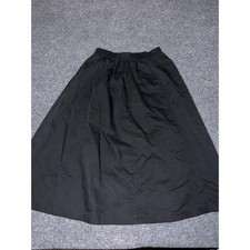 Vintage 80s Picket and Post Black Midi Skirt Size 14 Made in USA Pockets 1385