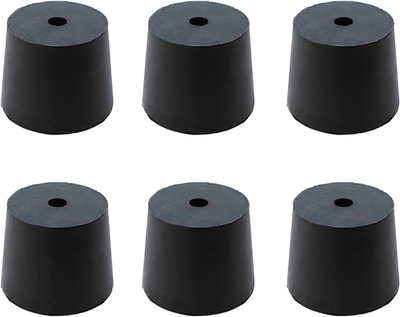 #ad 6 Pack Rubber Stopper with Hole Black Tapered Lab Seal Rubber Stoppers 26mm t... $20.11