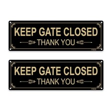 2PC Please Keep Gate Closed Sign 10 x 3 Inches - Please Close Gate Thank You ...