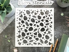 Organic Shapes Leaves and Hearts DIY Crafts Stencil - StencilAir