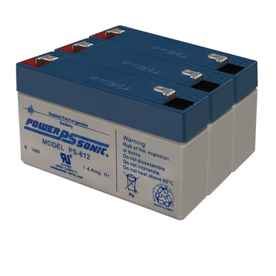 Power-Sonic PS-612 6V 1.4AH SLA Replacement Battery for NP126 - 3 Pack