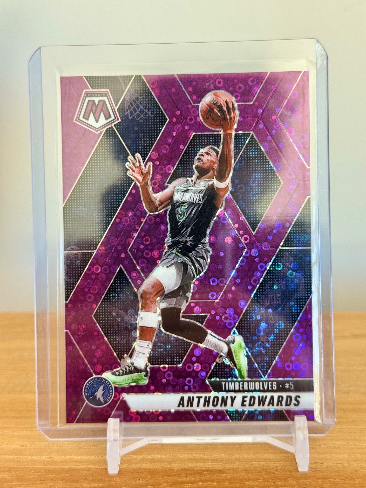 2024-25 Panini Mosaic - Anthony Edwards #36 Fast Break Purple Disco Prizm /50 SP