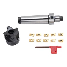 Face End Mill Set MT4-FMB22 Holder 400R-50-22 4 Flutes Face End Mill Cutter Fit