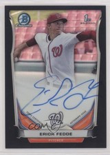 2014 Bowman Draft Chrome Pick Black Refractor 28/35 Erick Fedde Auto 0tw4