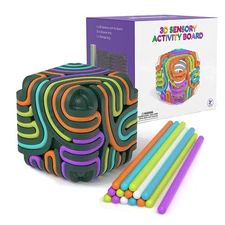 Accevo 3D Sensory Activity Board Silicone Fidget Cube ADHD Autism Stress Relief 