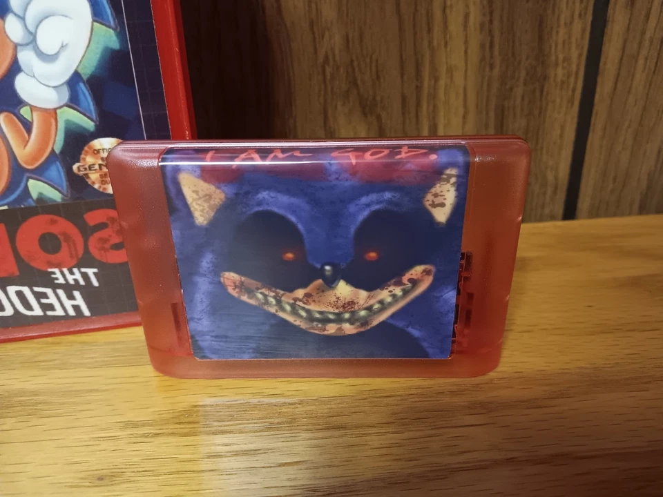 Sonic Exe For Sega Genesis Custom Video Game Cart + Box Sonic.exe Creepypasta - Image 2 of 4