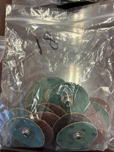 Lot Of  80+ Assorted 2 inch Roll Lock Sanding Discs, Rolls, shafts, and holders