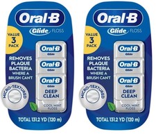 Oral-B Glide Pro-Health Dental Floss, Cool Mint, 40 M, 3 Count  Deep Clean.