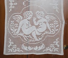 Tenda all’ uncinetto • 87 x 55 cm • Cotone • Vintage