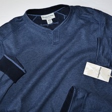 Tommy Bahama Flip Coast Sudadera Pullover Ábaco Azul Marítimo Nuevo LS Mediano M