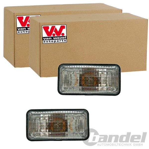 2X VAN Wezel Blinker Schwarz Seitenblinker Vorne Beidseitig Passend FÜR-image