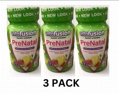 3 Pack Vitafusion PreNatal Gummy Vitamins, Raspberry Lemonade Flavor, 90 Ct Each