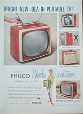 1957 vintage Philco Portable Television Print...