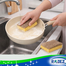 Eco Friendly Washing Up Sponge 10 Pack Biodegradable Cleaning Pads For Dish Cups