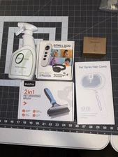 Pet Care Kit: Brushes, Training Collar, Toy Ball, Zero Odor Spray