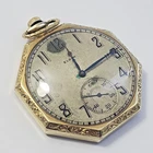 Antique 1924 Elgin Pocket Watch Grade 303 Open Face Octagonal Case Thick Crystal