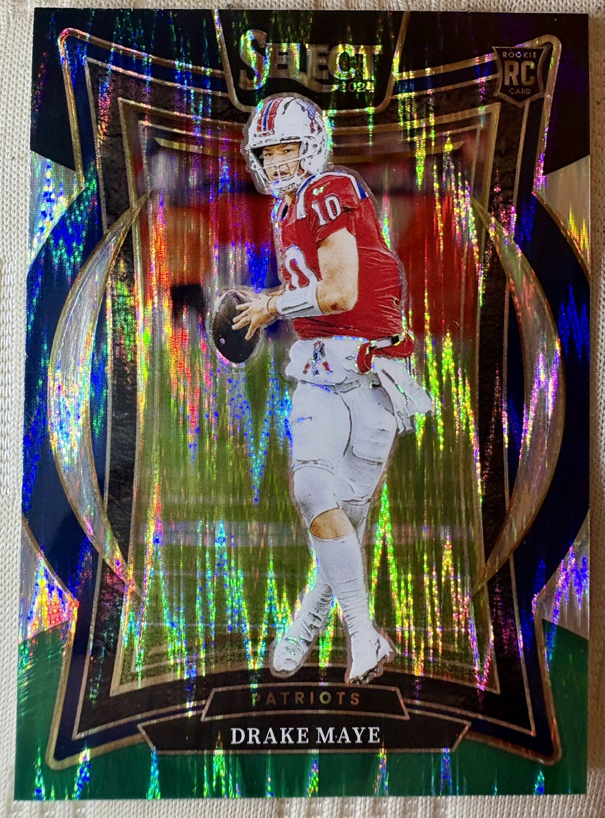 2024 Select -Concourse Drake Maye #27 Black & Green Shock Prizm (RC)  