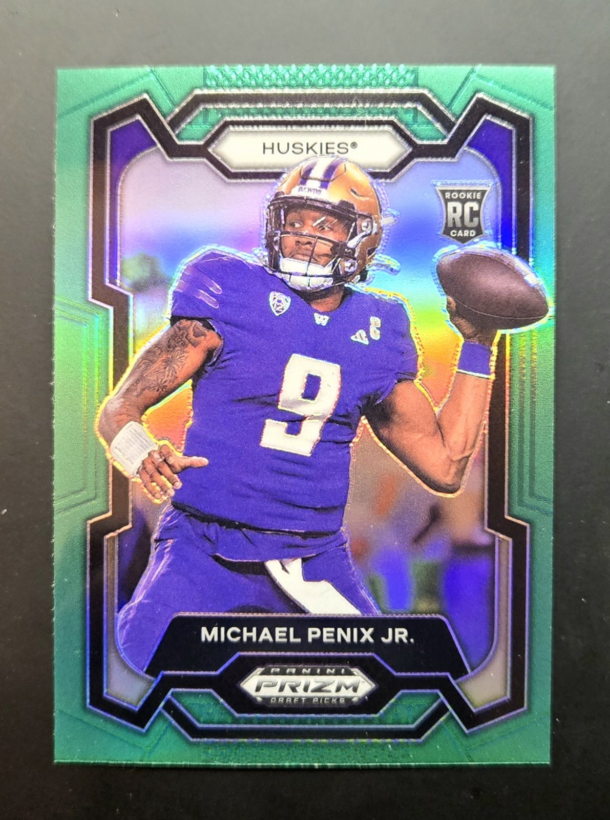 2024 Panini Prizm Draft Picks - Rookies Green Prizm #101 Michael Penix Jr. (RC)