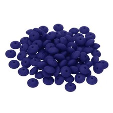 12mm Silicone Beads,50PCS Abacus Spacer Beads Bulk Lentil Focal,Navy Blue