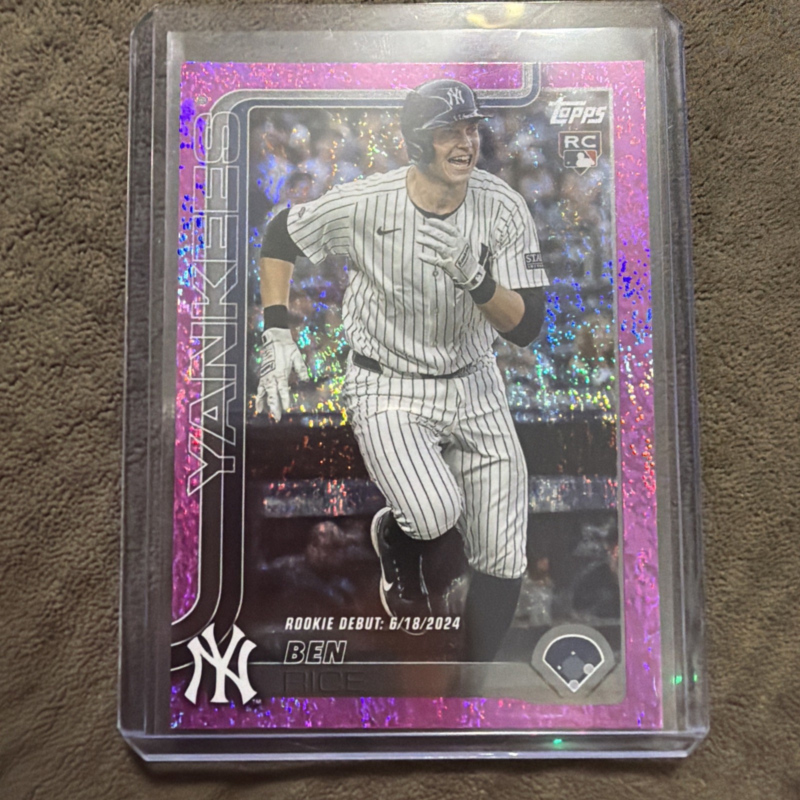 2025 Topps Series Update Ben Rice Pink Holo Foil RC Rookie NY Yankees #US25