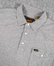 Howler Bros Ranchero Pearl Snap Polo Shirt Mens Small Gray Western