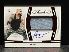 2024 Panini Flawless WWE Akam Horizontal Memorabilia Auto Ruby 03/15