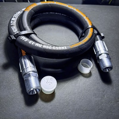 1/2  Hydraulic Hose Assembly with 2- Male Pipe Ends, Male NPT (1/2-14) 4000 PSI