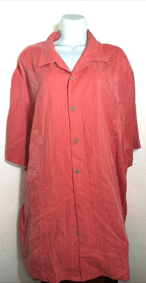 Tommy Bahama Shirt Mens 2XL Pink Coral Resort Beach Tropical Travel