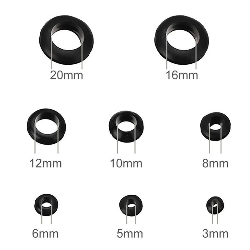 200 PCS Auto Rubber Grommet Assortment Set Fastener Kit Blanking 7 Popular Sizes 3