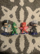 Lote de 4 figuras de acción PJ Masks perfecto pastel Cupcake Topper juguetes para niños