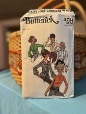 Butterick 5734 Vintage Original Women's Blouse Sewing Pattern Size 14