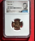 1965 US Lincoln Uncirculated SMS LINCOLN CENT! MS 67 RD! NGC Certified!