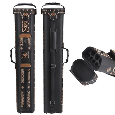 3x5 Hard Pool Cue Case, Leather Pool Cue Case, Hard Pool Case For 3 Sticks, Pool