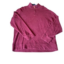 Lands End Men's sz XXL Sweater Burgandy Maroon 1/4 Zip