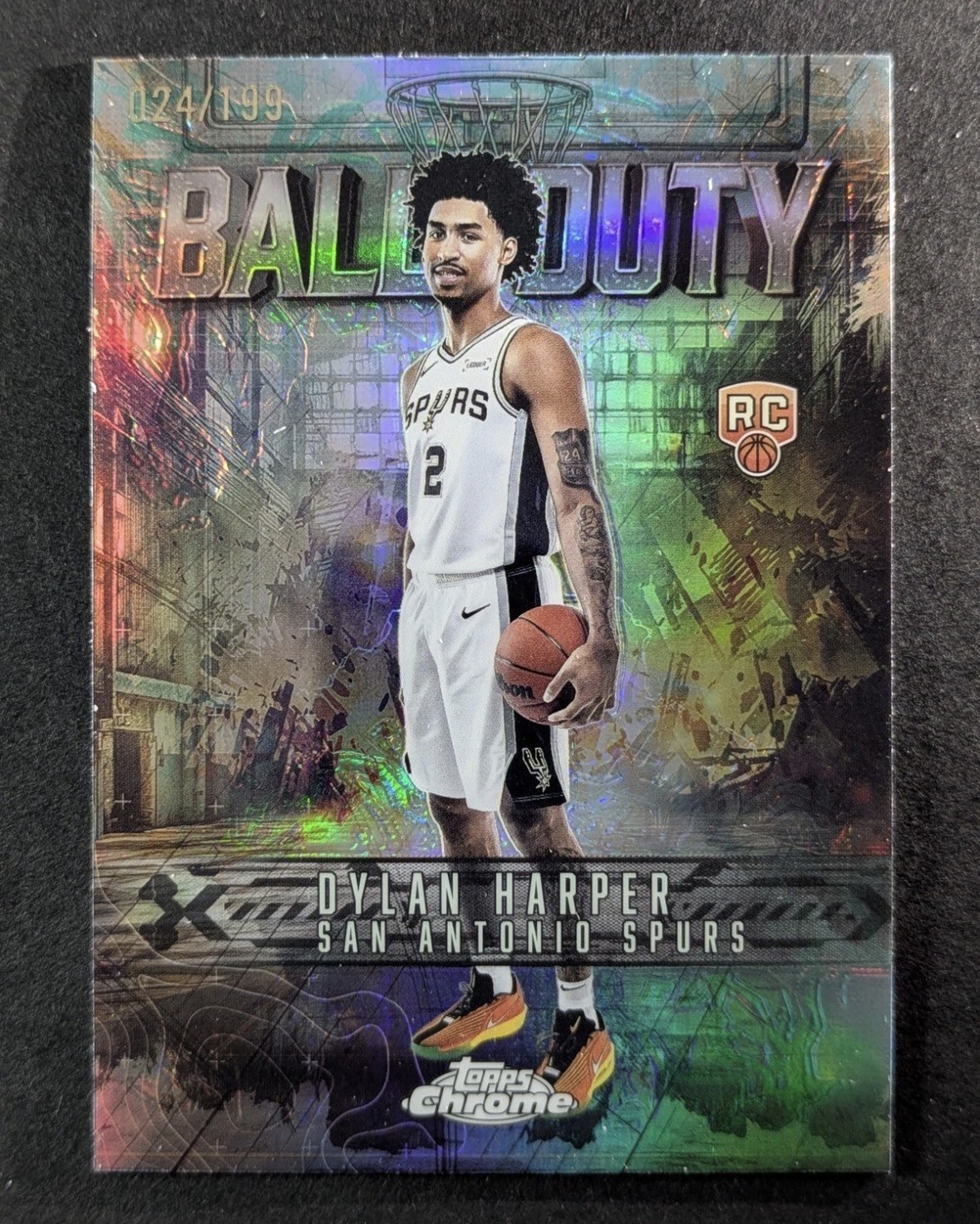 2025-26 Topps Chrome #BD-22 Dylan Harper Ball of Duty Aqua Refractor #/199